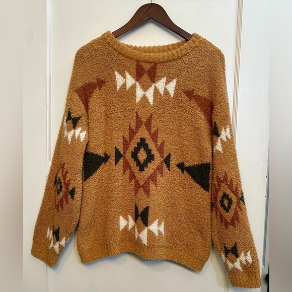 Heyson Aztec Sherpa Sweater Rust size Medium - Picture 1 of 7